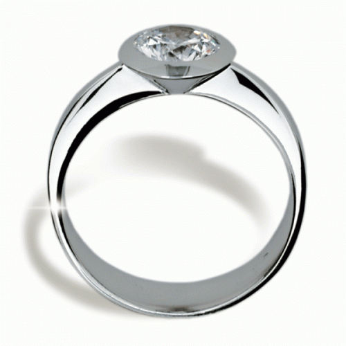 Zasnubny prsten - bile zlato - vsadeny diamant